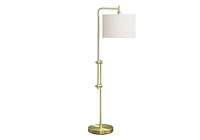 Monarch Specialties  Luminaire, 63"h, Lampadaire, Métal En Laiton, Abat-jour Ivoire / Crème, Contemporain