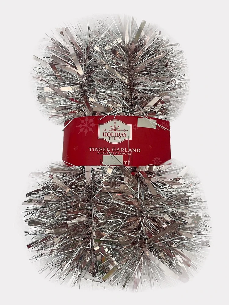 Période festive Guirlande de Noël de 12 pieds en mauve et argent