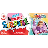 KINDER SURPRISE® Milk Chocolate Eggs with Toys, Pink Edition, Pink, 3 Pack, 60g (20gx3)