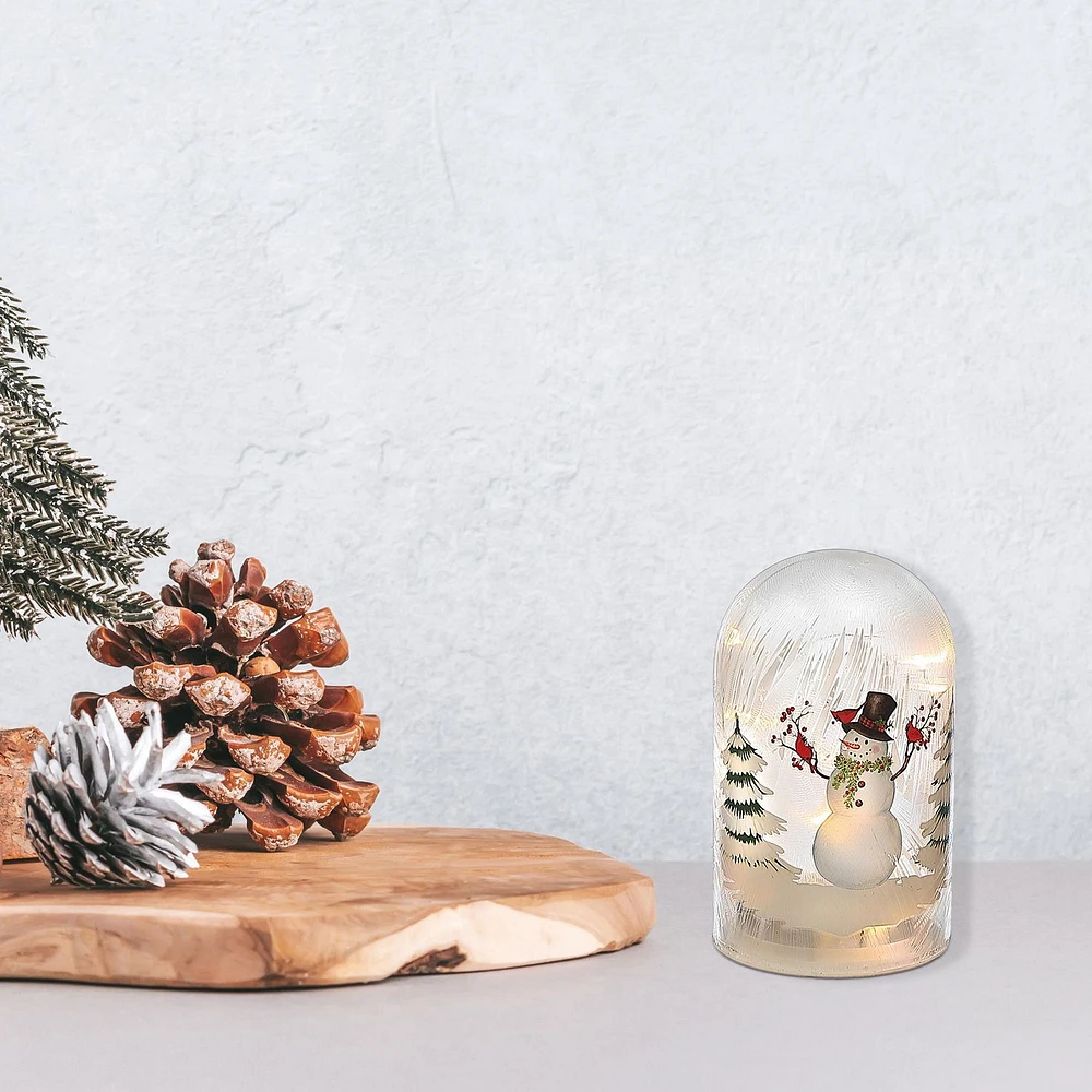 Christmas Led Glass Dome Snowman 6.3