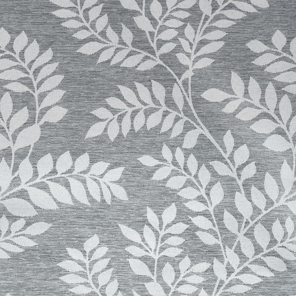 Penelope, panneau de rideau à œillets jacquard à motif feuilles, 100% occultant 52" x 84", argent