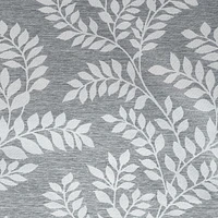 Penelope, panneau de rideau à œillets jacquard à motif feuilles, 100% occultant 52" x 84", argent