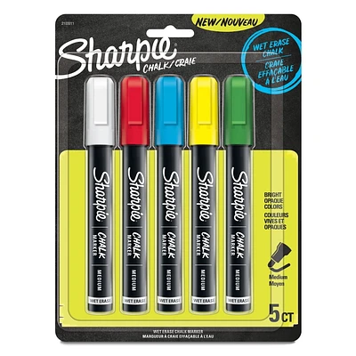 Marqueur à craie Sharpie, marqueurs effaçables à l’eau pour tableaux à craie, fenêtres, verre et autres, couleurs assorties
