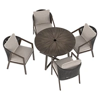 Ensemble table et chaises 5 pièces pour patio Laval Better Homes & Gardens - Brun Osier tissé à la main