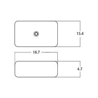 American Imaginations -in. W Above Counter White Bathroom Vessel Sink For Wall Mount Wall Mount Drilling AI