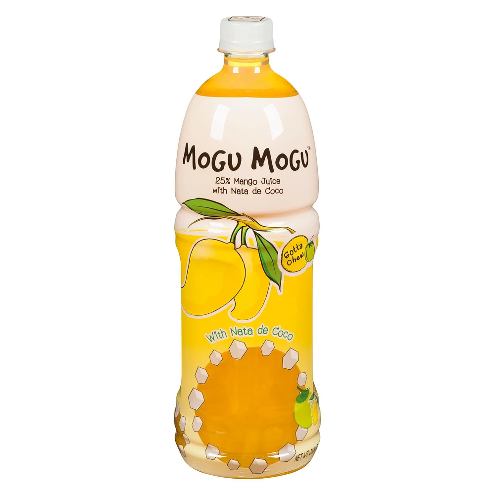 MOGUMOGU Mango Drink with Nata De Coco, 1 x 1L