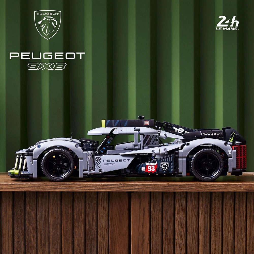 LEGO Technic PEUGEOT 9X8 24H Le Mans Hybrid Hypercar 42156 Collectible Race Car Building Kit for Adults and Teens