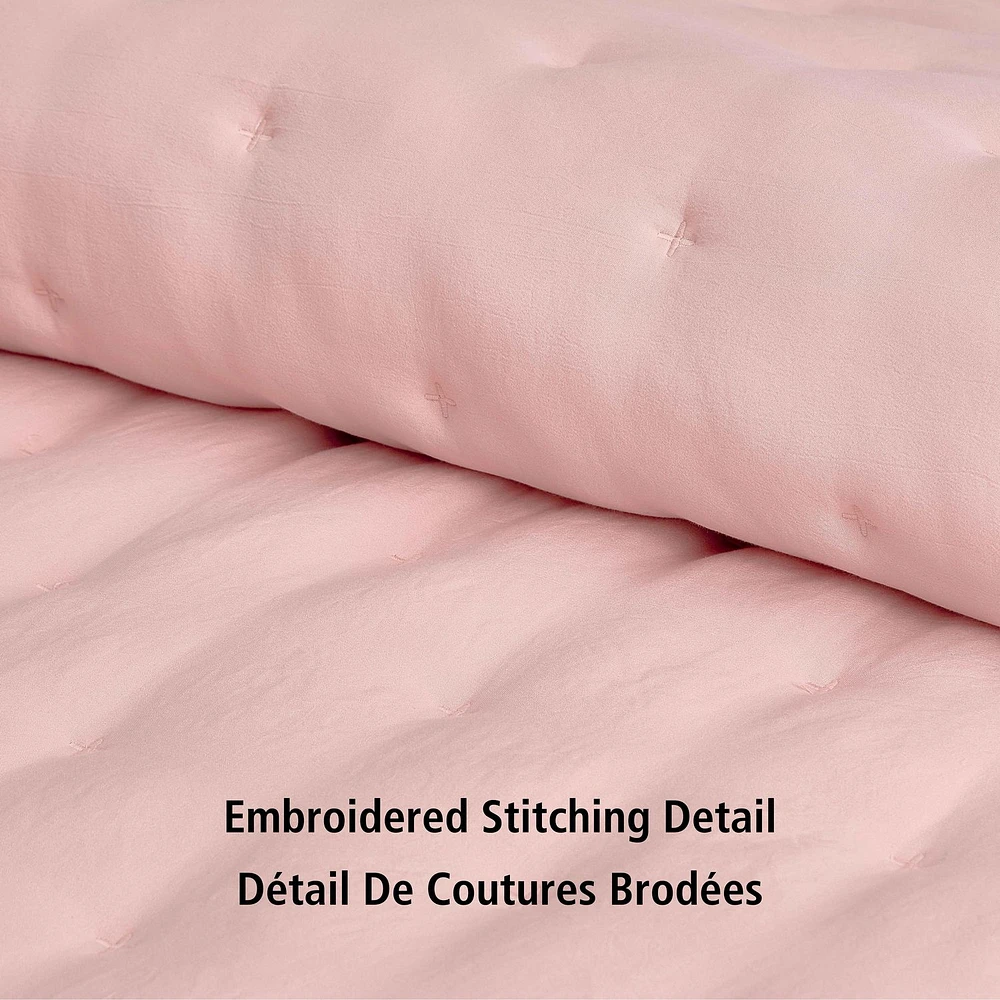 Ensemble de couette rose blush 3 pièces Mainstays