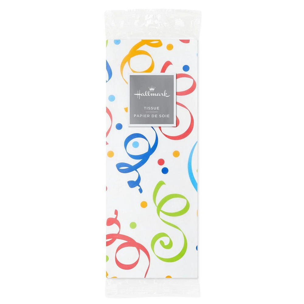 Papier de soie pour emballer les cadeaux, Hallmark (6 feuilles : confettis multicolores) pour les fêtes, les remises des diplômes, les célébrations