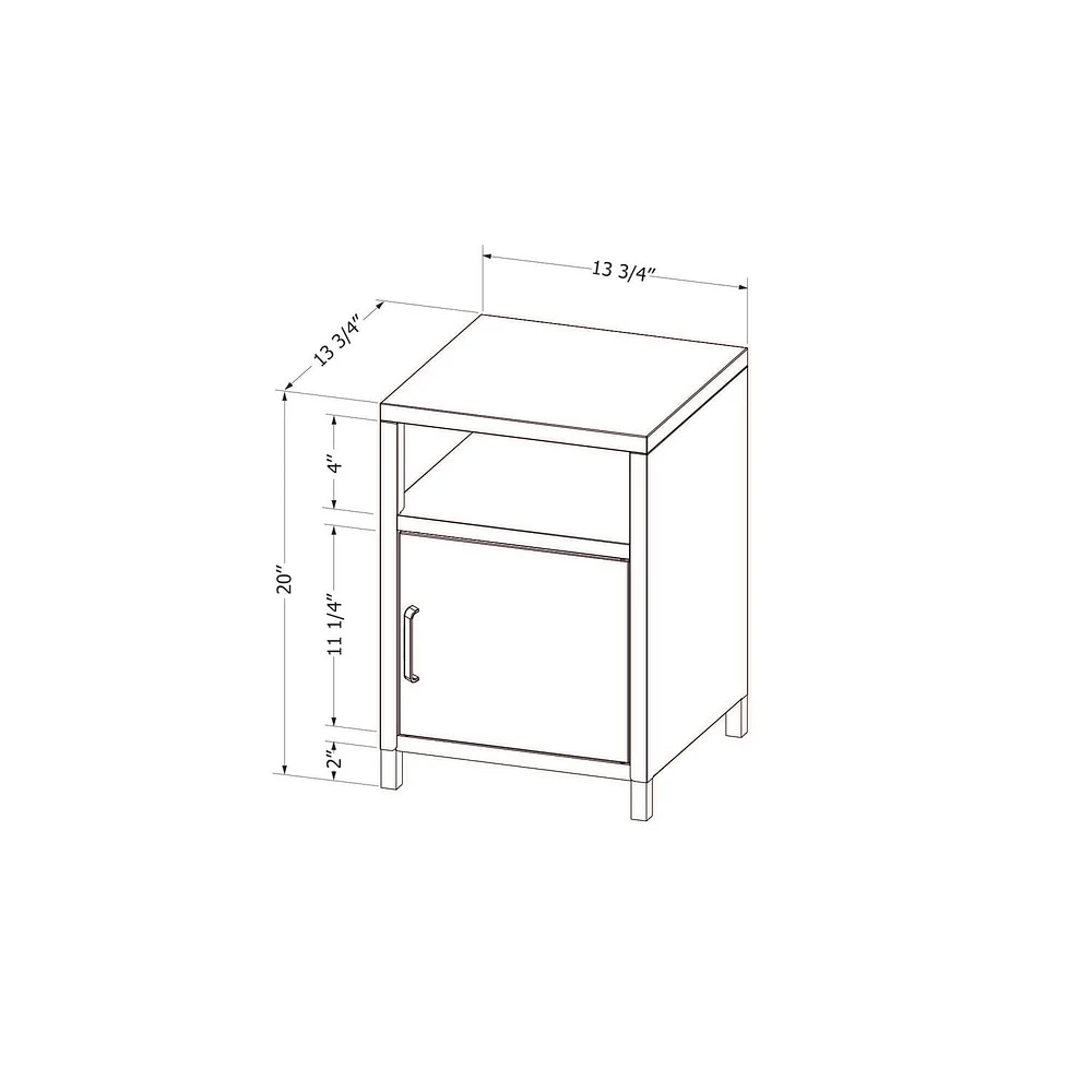 Table de chevet avec porte en métal de la collection Kodali South Shore