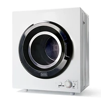Sécheuse compacte Black + Decker BCED26 pour prise murale standard, petite, 5 modes, volume de charge 8,8 lb, blanche