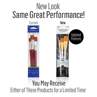Plaid 3 Piece Brown Flat Brush Set, 3 piece paint brush set