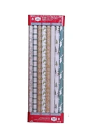 Holiday Time Christmas Wrapping Paper 8 Rolls Assortment
