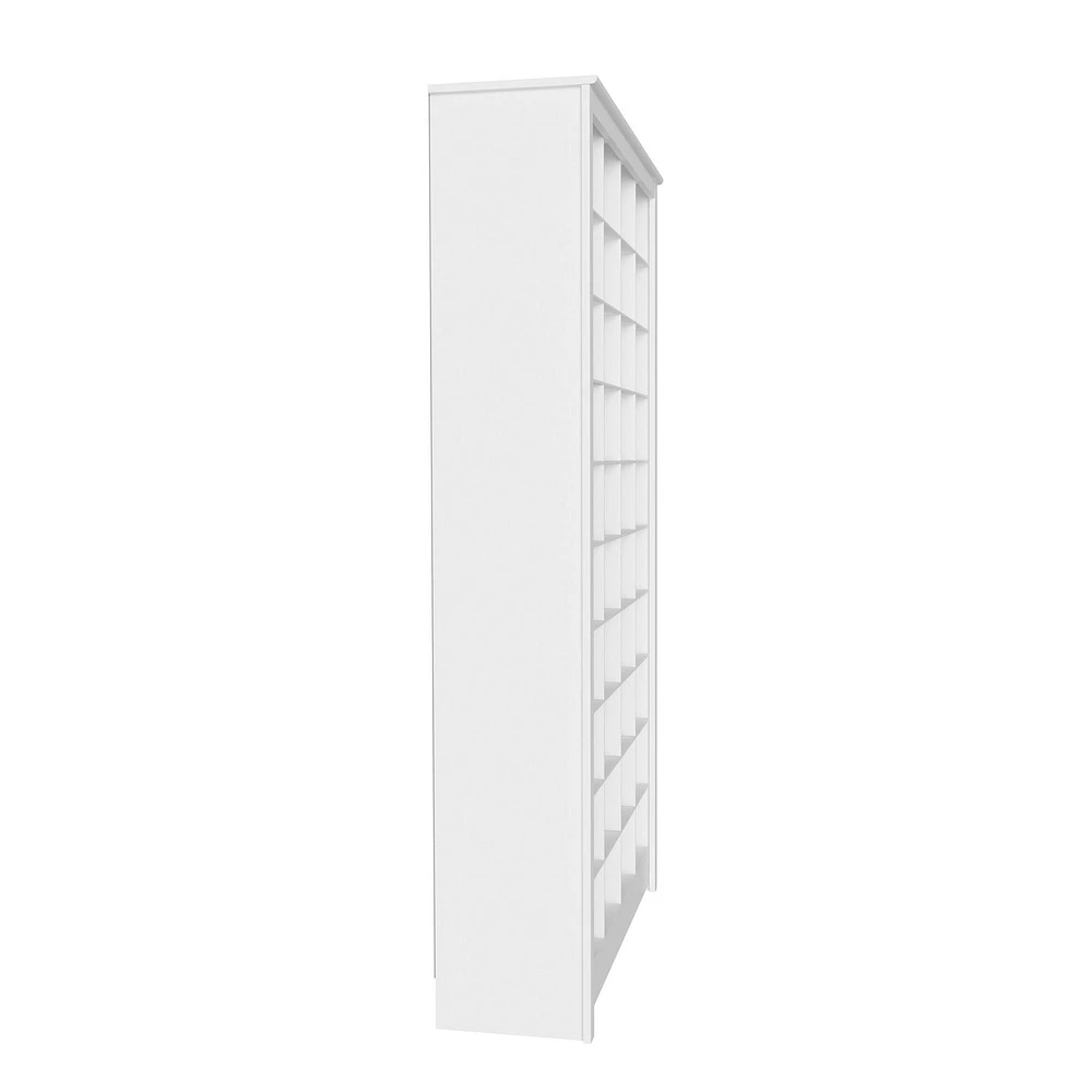 Prepac White 40 Cubby Shoe Storage Cabinet 13"D x 39.5" W x 72.5" H