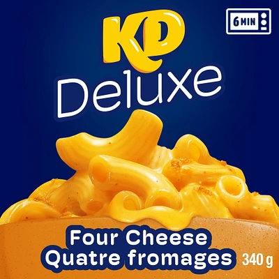 KD Deluxe Four Cheese Macaroni and Cheese Frozen Dinner, 340g Box, 340g