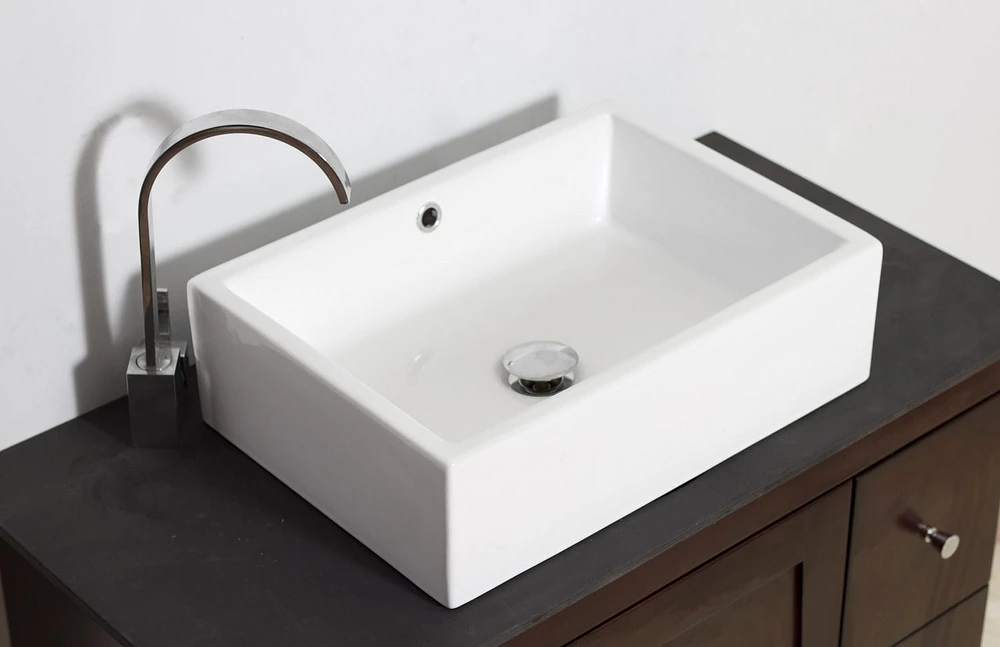 American Imaginations AI-34040 20 pouces Au-dessus du navire blanc de compteur de W pour le perçage de bâti de plate-forme de bâti de plate-forme