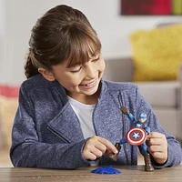 Marvel Avengers Bend And Flex Action Figure Toy, 6-Inch Flexible Captain America Figure, Includes Blast Accessory, For Kids Ages 6 And Up