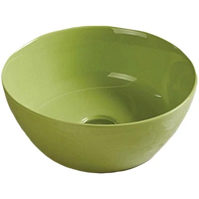 American Imaginations 14.09-in. W Above Counter Olive Bathroom Vessel Sink For Wall Mount Wall Mount Drilling AI-28004