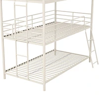 DHP Everleigh Triple Metal Bunk Bed, Twin/Twin/Full, Off White
