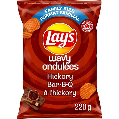 Wavy Lay’s Hickory BBQ flavoured potato chips, 220g