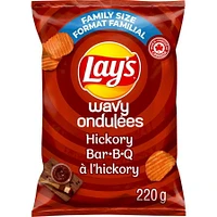 Wavy Lay’s Hickory BBQ flavoured potato chips, 220g