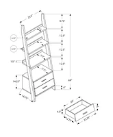 Monarch Specialties Étagère À Livres, Étagère, Étagère, Échelle, 4 Niveaux, 69"h, Bureau, Chambre À Coucher, Stratifié, Blanc, Contemporain, Moderne