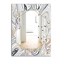 Designart 'Marbled Diamond 14' Miroir Moderne - Grand Miroir Mural Contemporain - 24x36