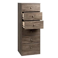 Prepac Astrid 6-Drawer Tall Chest, Drifted Gray