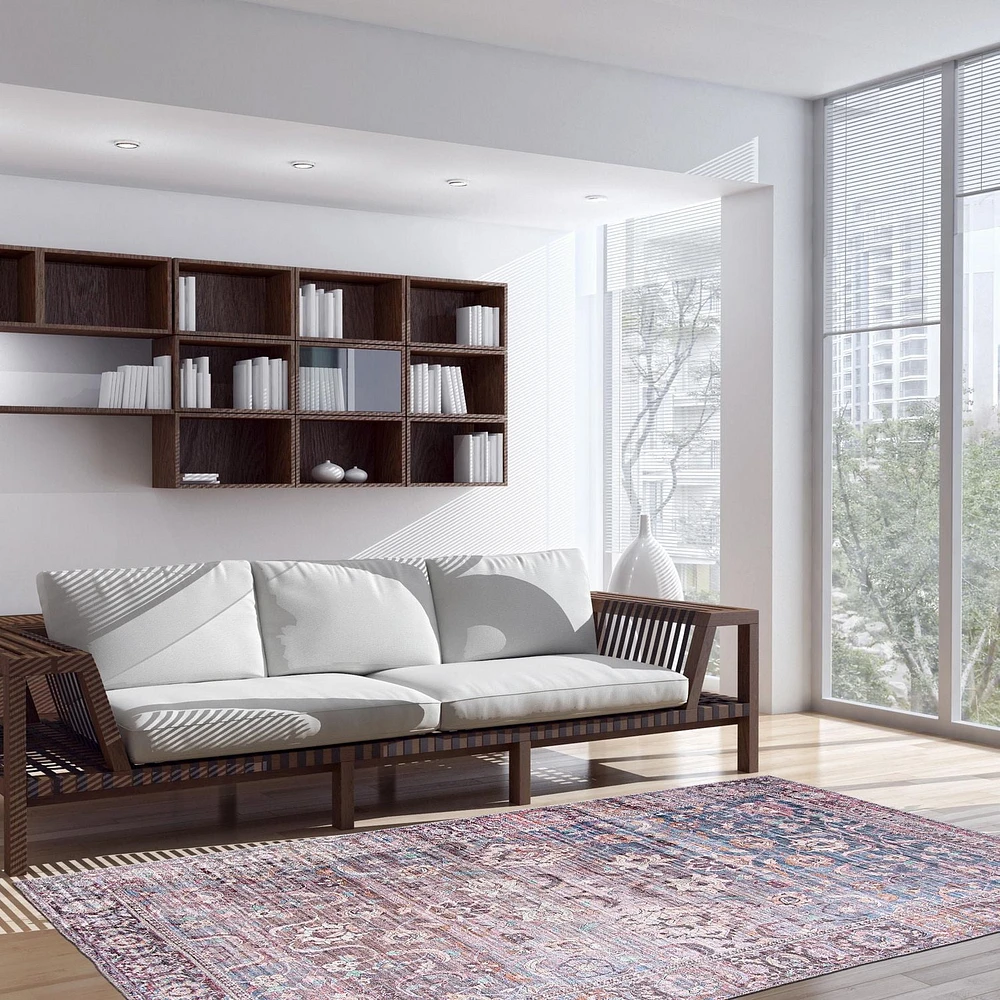 ECARPET Oriental Indoor Area Rug Flatweave Carpet for Living Room, Bedroom, Eco Friendly, Machine Washable