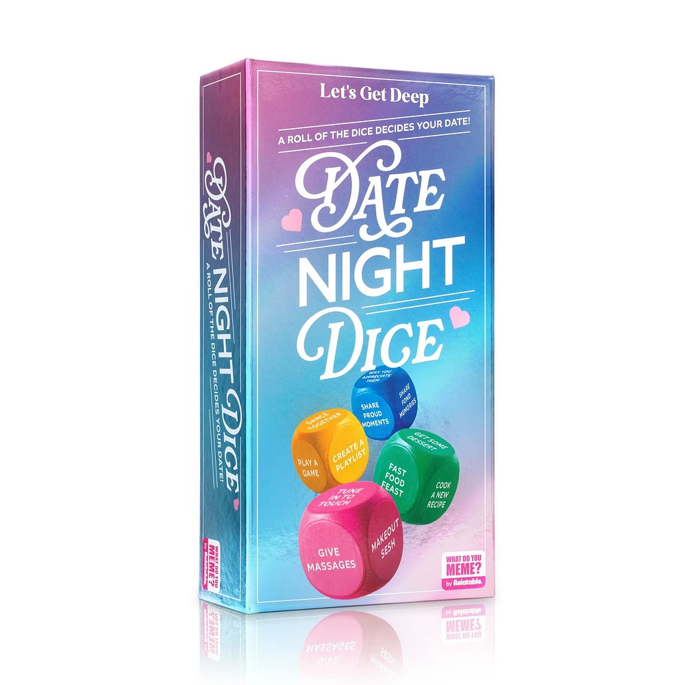 Let’s Get Deep® Date Night Dice by Relatable, Includes 4 Dice, for Ages 18+, Roll for 200+ Unique Date Night Ideas