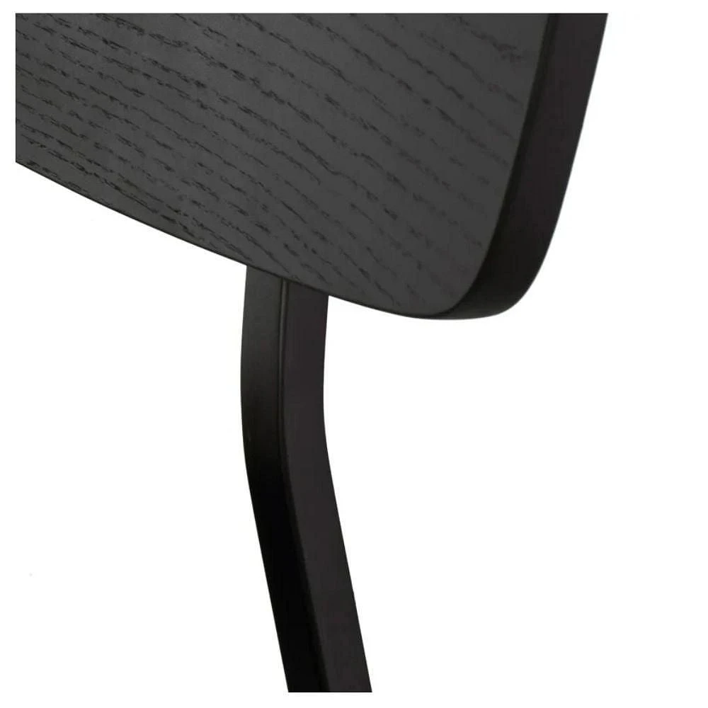 Scholar Dining Chair - Black Naugahyde seat with black oak legs and Black oak seat with black oak legs