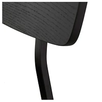 Scholar Dining Chair - Black Naugahyde seat with black oak legs and Black oak seat with black oak legs