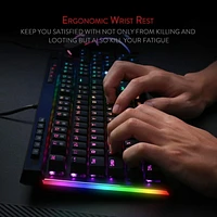 Redragon K580 VATA RGB Mechanical Gaming Keyboard, 104 Keys Gamer Keyboard with Blue Tactile Mechanical Switches, Customizable RGB Backlit, 5 On-Board Macro Keys & Dedicated Media Controls Panel