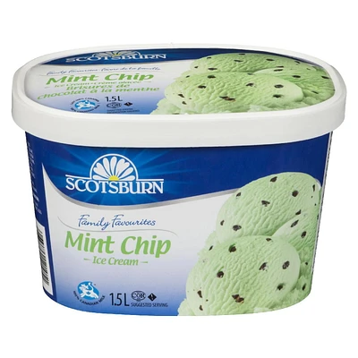 Scotsburn Family Favorites Mint Chip Ice Cream, 1.5 L