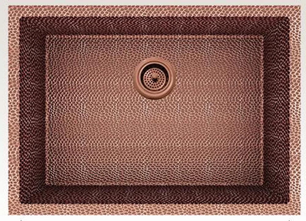 American Imaginations AI-29186 27 pouces Évier de cuisine en cuivre rose approuvé par W CSA avec finition en cuivre et calibre 16