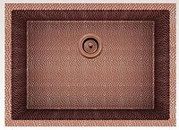 American Imaginations AI-29186 27 pouces Évier de cuisine en cuivre rose approuvé par W CSA avec finition en cuivre et calibre 16