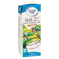 GRAND PRE UHT MILK 2%, GRAND PRE 2% Ultra Haute Température, ce lait reste frais jusqu’à 9 mois . Notre produit est fabriqué avec du lait Canadien pur a 100%. Vous pouvez conserver ce produit à la température de la pièce jusqu’à 9 mois