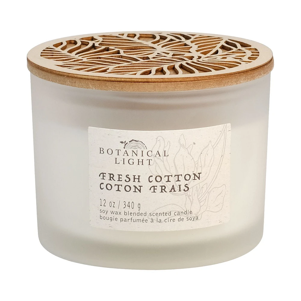 Botanical Light 340g Fresh Cotton Soy Wax Blended Scented Candle, · 12oz<br>· 340g<br>· pack # 1