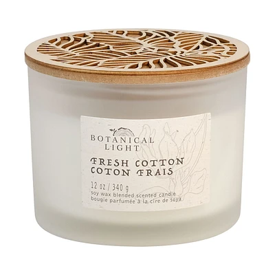 Botanical Light 340g Fresh Cotton Soy Wax Blended Scented Candle, · 12oz<br>· 340g<br>· pack # 1