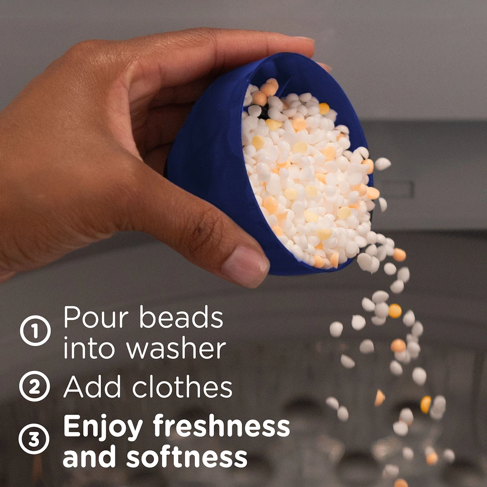 Perles de rehausseur de parfum pour lessive Downy Confort et bien-être, parfum Vanille chaude, Douceur et fraîcheur