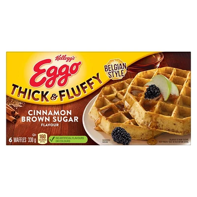 Gaufres belges EGGO* Moelleuses et plus épaisses Saveur de cannelle et de cassonade, 330g (6 gaufres)