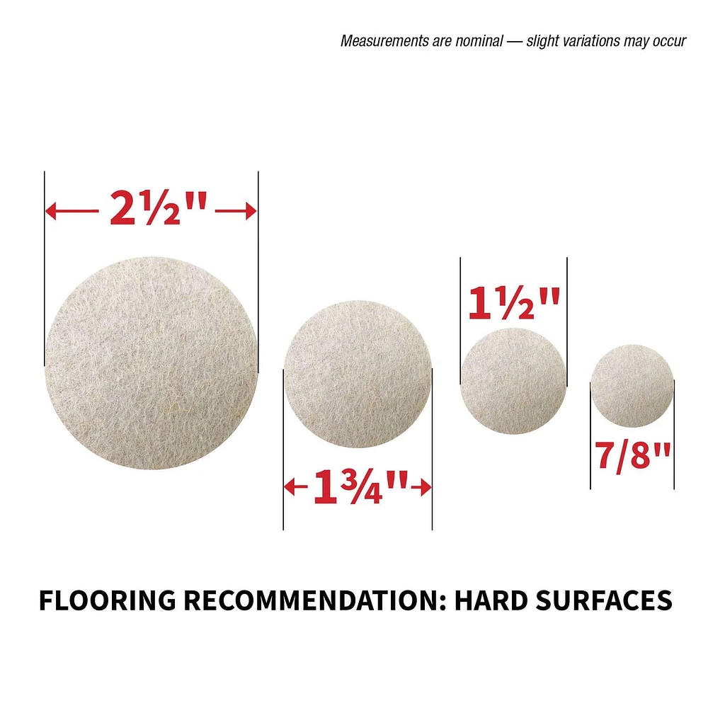 Super Sliders Avec Gorilla Glue feutre pack valeur Beige 136pc Felt Value Pack