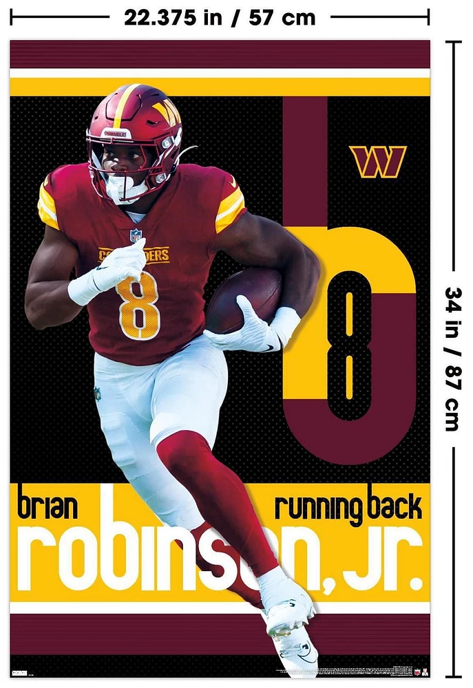 NFL Washington Commanders - Brian Robinson Jr. 24 Wall Poster, 22.375" x 34"