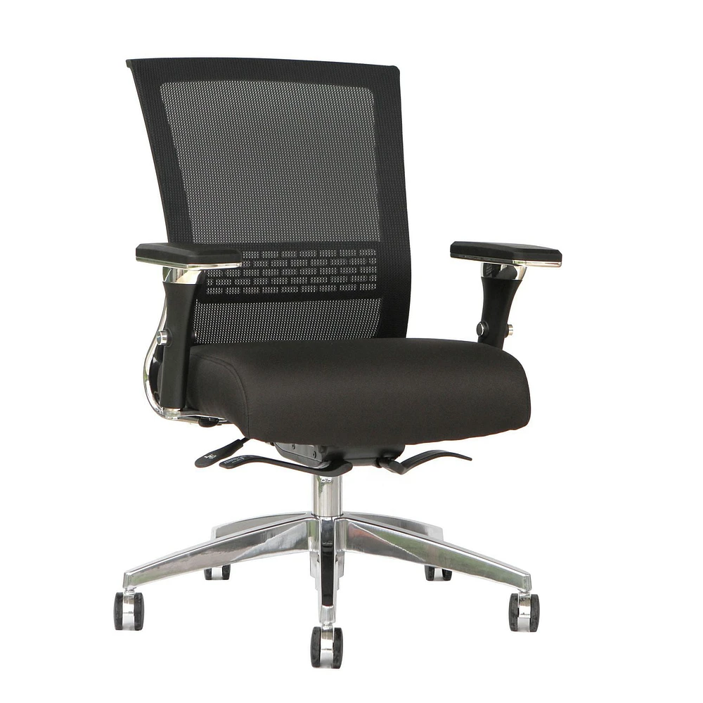 Chaise de bureau TygerClaw Mesh à dossier moyen et siège en tissu