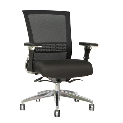 Chaise de bureau TygerClaw Mesh à dossier moyen et siège en tissu