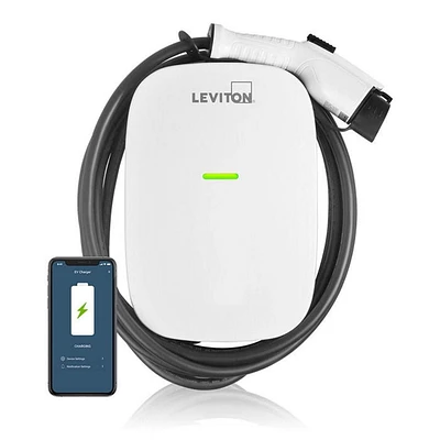 80 Amp Level 2 Electric Vehicle Charging Station with Wi-Fi in White