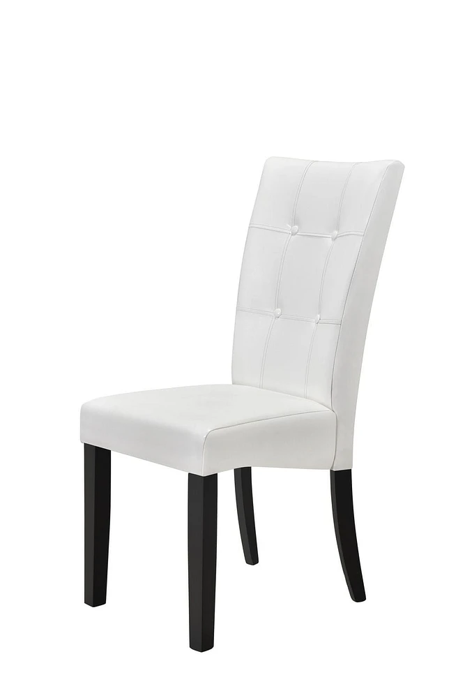 Chaises de salle à manger Aerys David en PU blanc (2 chaises par boîte)