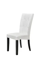 Chaises de salle à manger Aerys David en PU blanc (2 chaises par boîte)