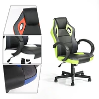 Homylin Chaise de jeu en similicuir avec dossier haut, pivotante, à roulettes, style racing, chaise de bureau exécutive, chaise de jeu vidéo réglable