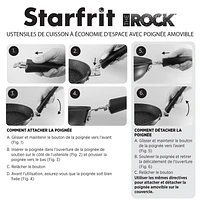 Starfrit The Rock Multifunctional 9” Square Fry Pan, Detachable handle T-Lock system